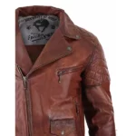 Brando Café Racer Washed distressed Brown Jacket