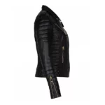 Womens Black Quilted Leather Jacket