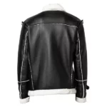 Mens Faux Shearling Motorcycle Black Jacket