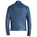 Mens Racer Biker Blue Jacket