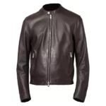 Dark Brown Mens Biker Leather Jacket