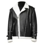 Mens Faux Shearling Moto Jacket