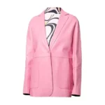 Pink Women's Leather Blazer