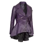 Womens Purple Peplum Jacket