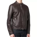 Mens Plain Biker Leather Jacket