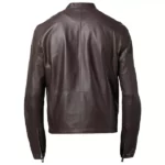 Dark Brown Mens Plain Biker Jacket