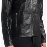 Mens Black Snakeskin Textured Jacket