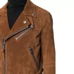 Mens Brown Moto Suede Jacket